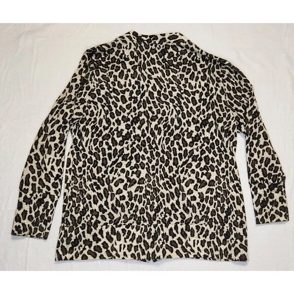 Animal Print Glam Cardigan Womens XL On Trend Luxe Casual - Picture 8 of 9